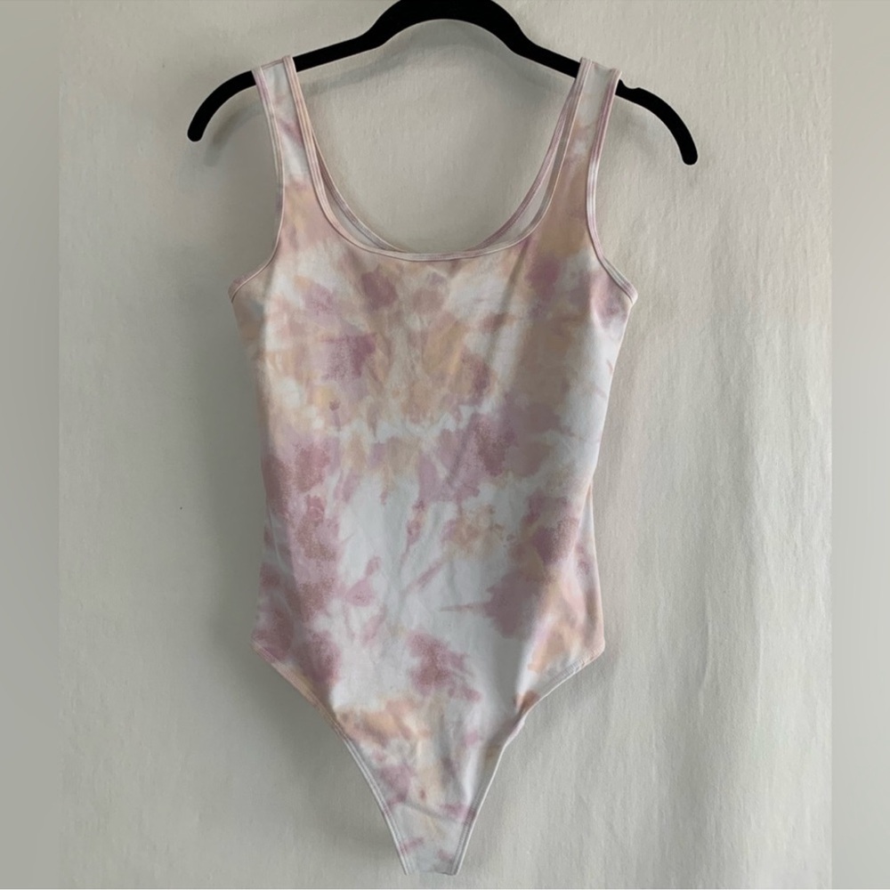 Abercrombie & Fitch Women's Pink Orange Tie Dye Sleeveless Bodysuit Size S